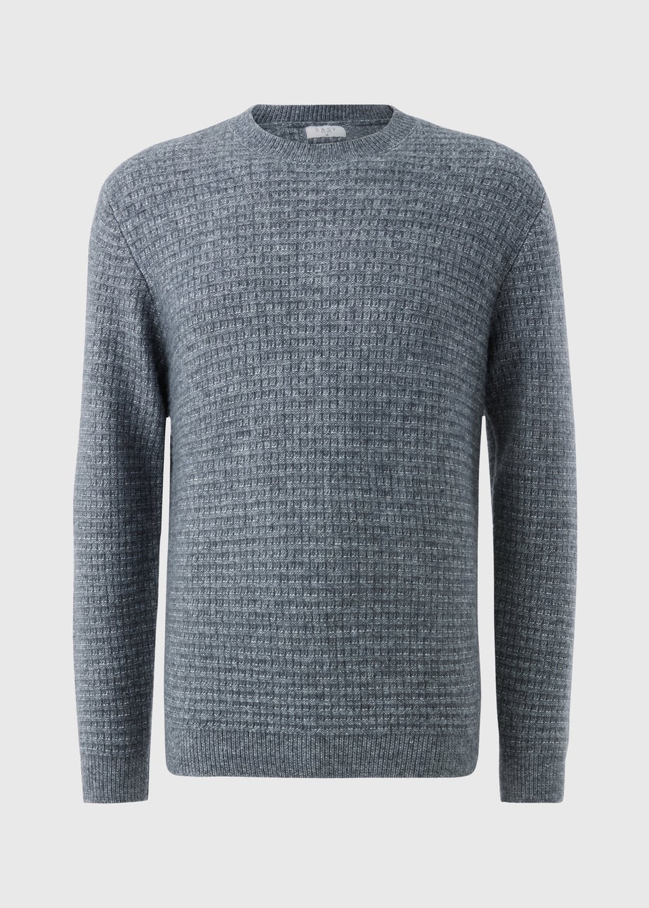 Blue Marl Textured Cosy Jumper