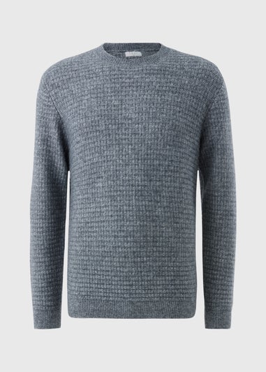 Blue Marl Textured Cosy Jumper