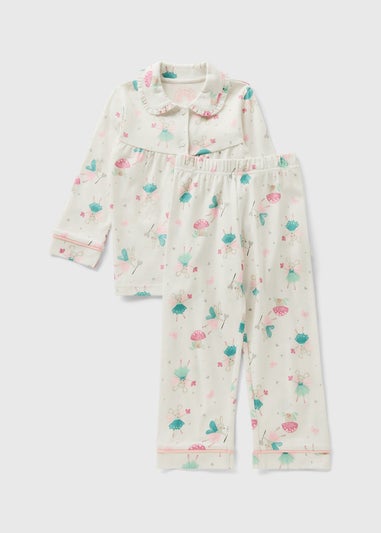 Girls Cream Pyjama Set (1-7 Years)