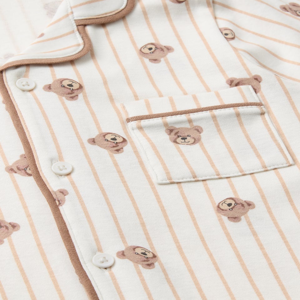 Kids Cream Bear Pyjama Set (1-7 Years)