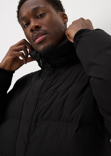Black Longline Puffa Coat
