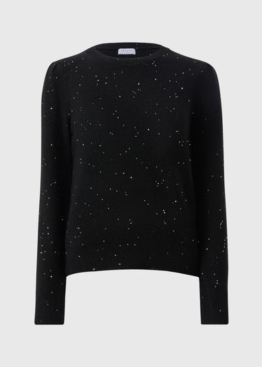 Black Sequin Yarn Jumper