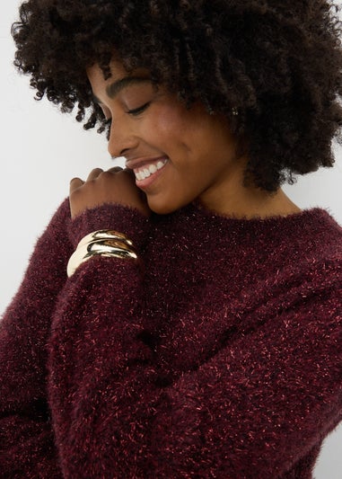 Burgundy Tinsel Jumper