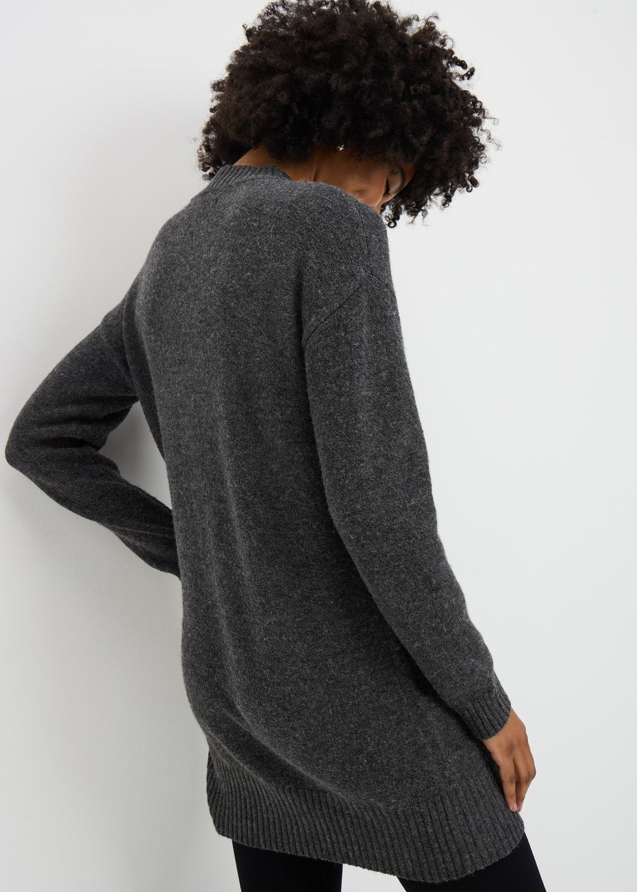 Charcoal Star Tunic Knitted Dress