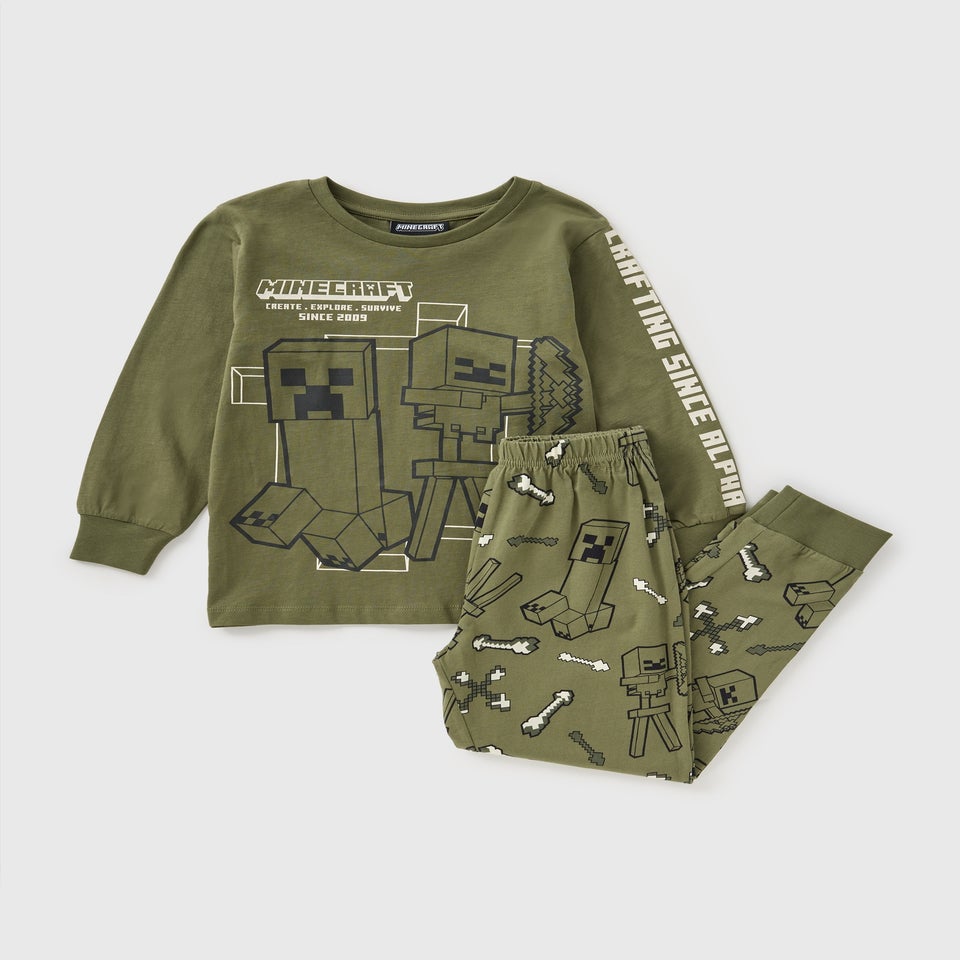 Minecraft Boys Khaki Pyjama Set (4-13yrs)