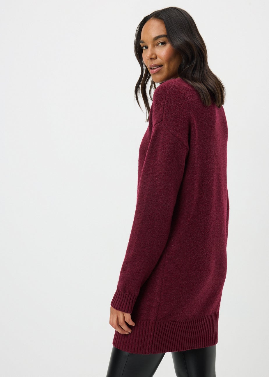 Burgundy Sequin Star Tunic Jumper Dress
