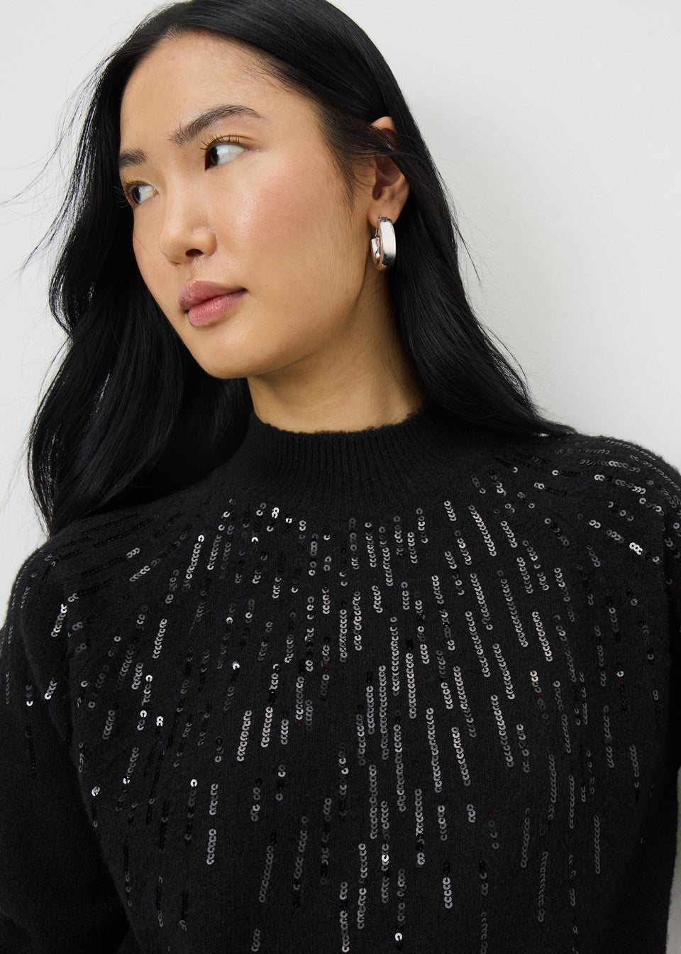Black Scatter Sequin Jumper