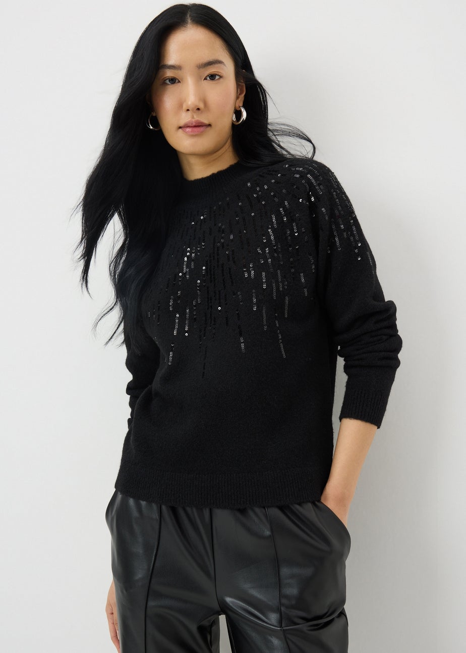Black Scatter Sequin Jumper
