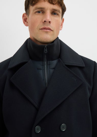 Taylor & Wright Navy Double Breasted Peacoat
