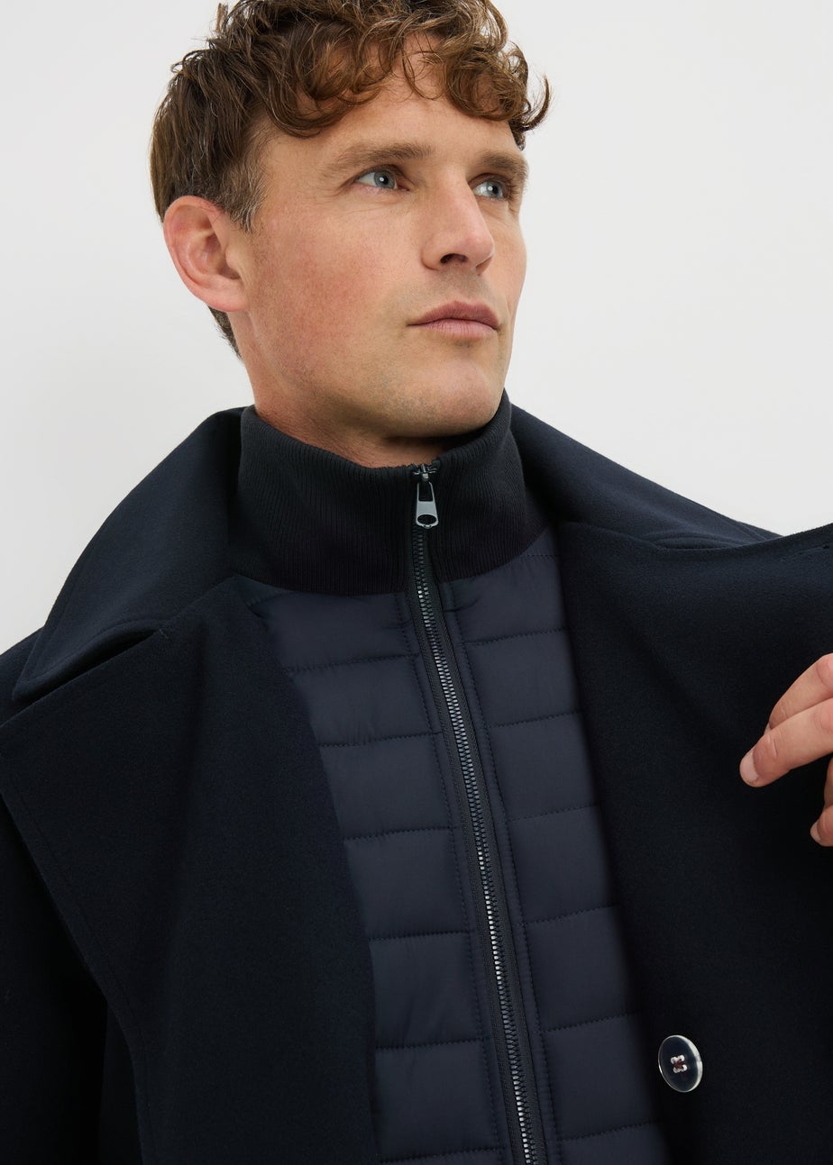 Taylor & Wright Navy Double Breasted Peacoat