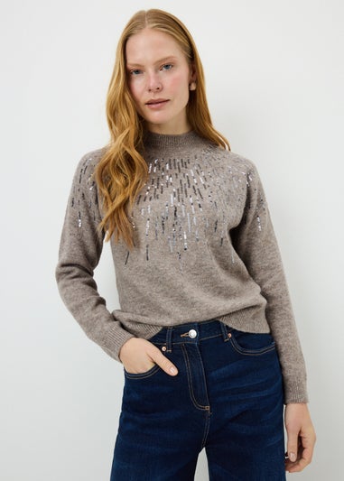 Oatmeal Scatter Sequin Jumper