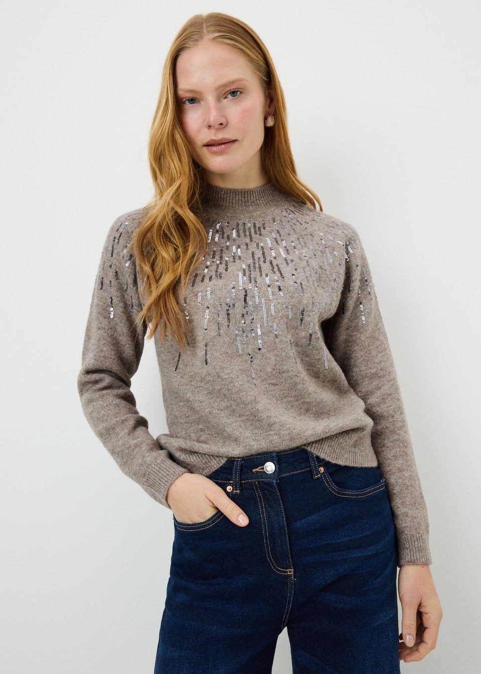 Oatmeal Scatter Sequin Jumper