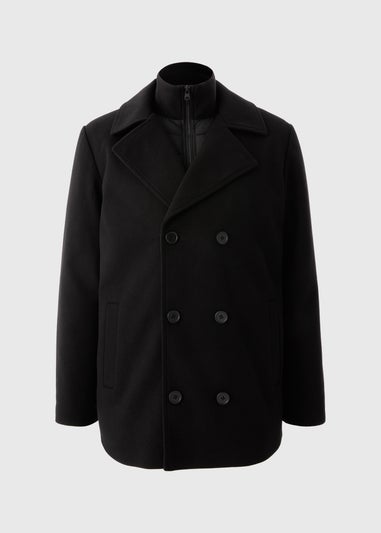 Taylor & Wright Black Double Breasted Peacoat