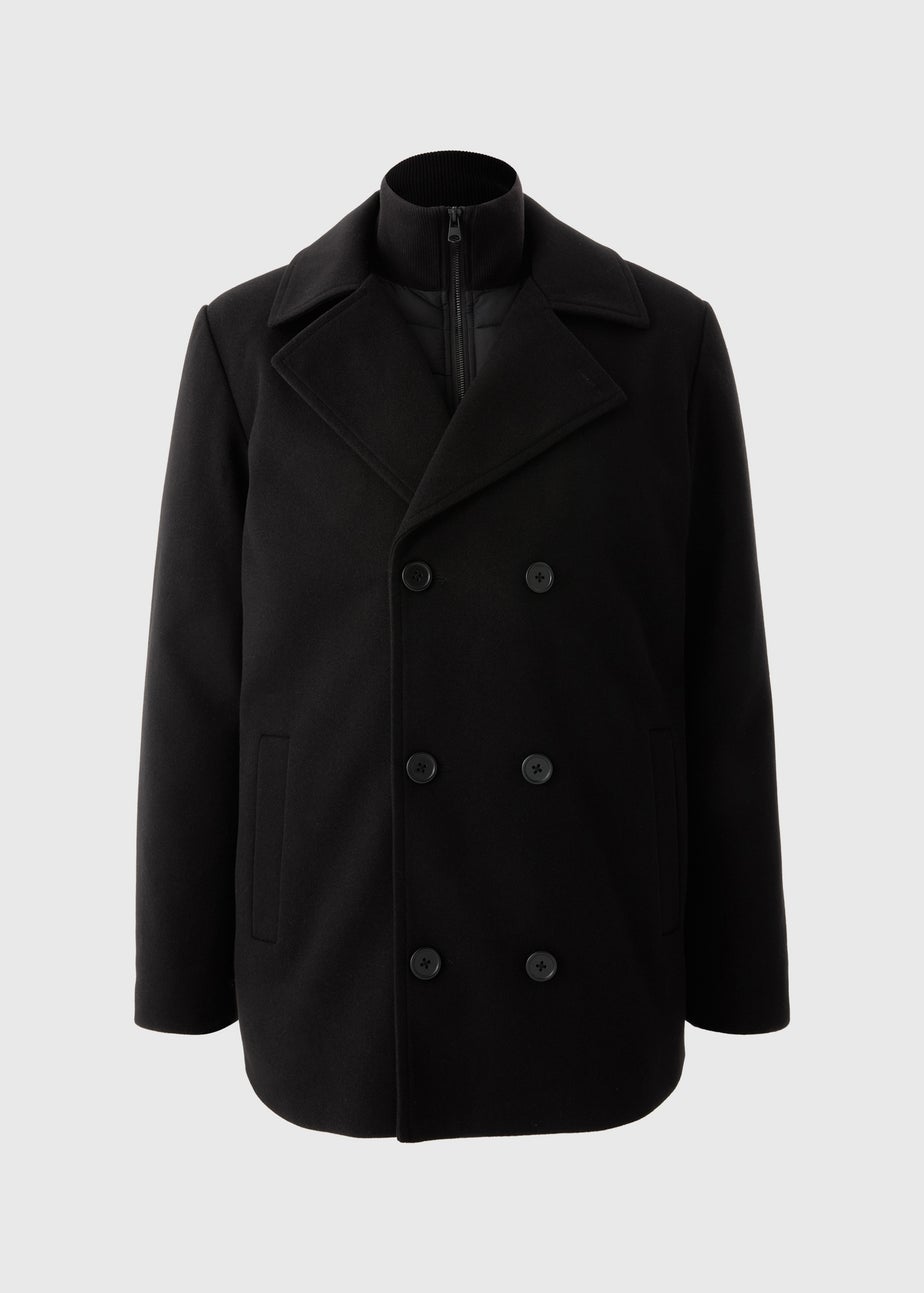 Taylor & Wright Black Double Breasted Peacoat