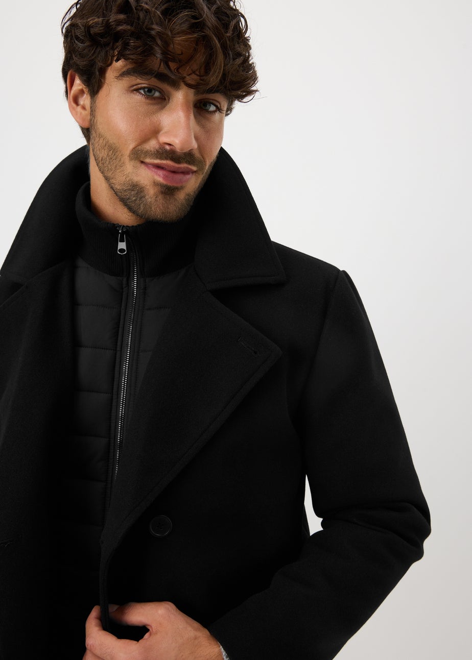 Taylor & Wright Black Double Breasted Peacoat