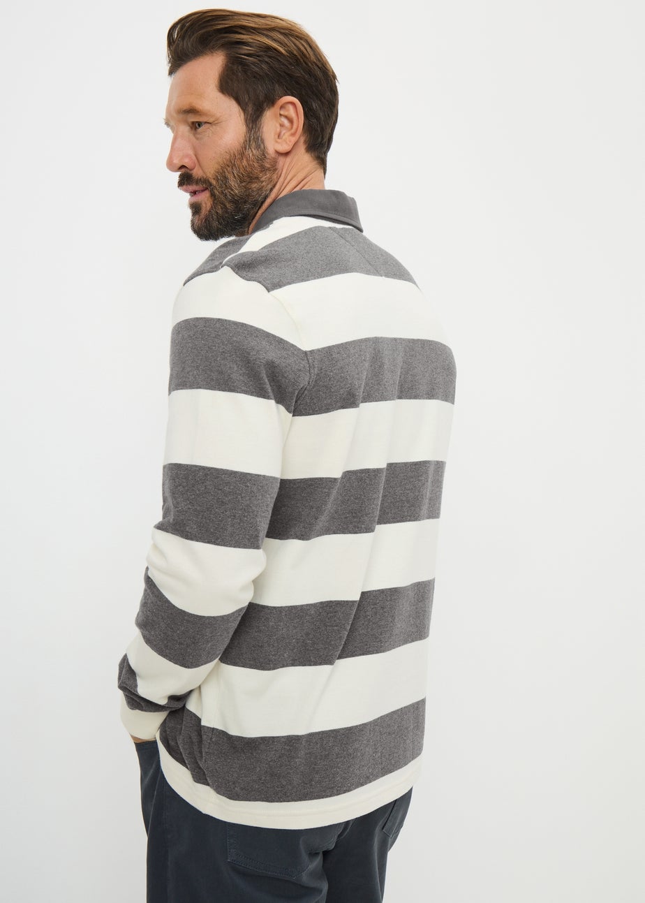 Lincoln Grey Striped Rugby Top