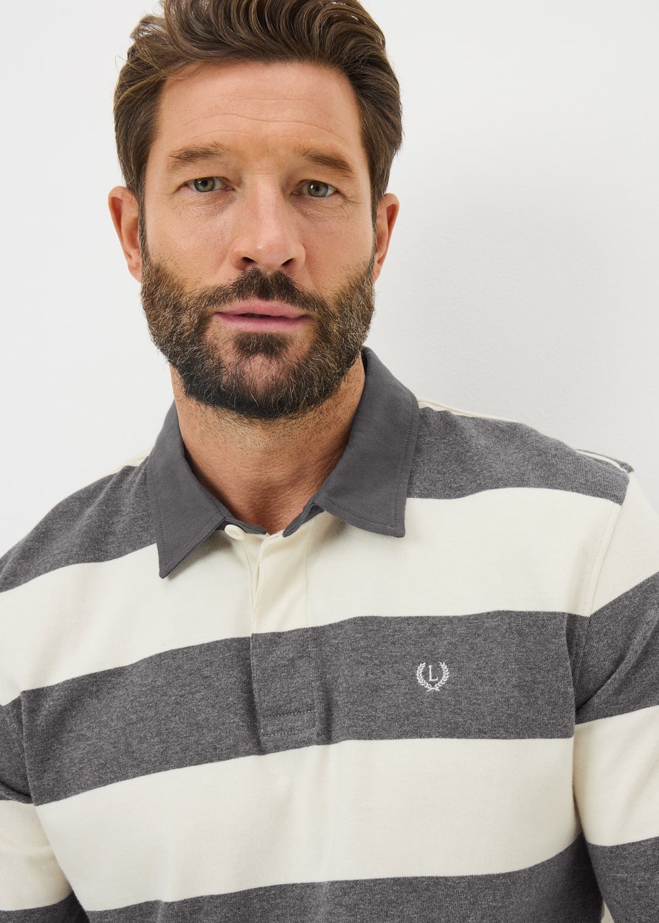 Lincoln Grey Striped Rugby Top