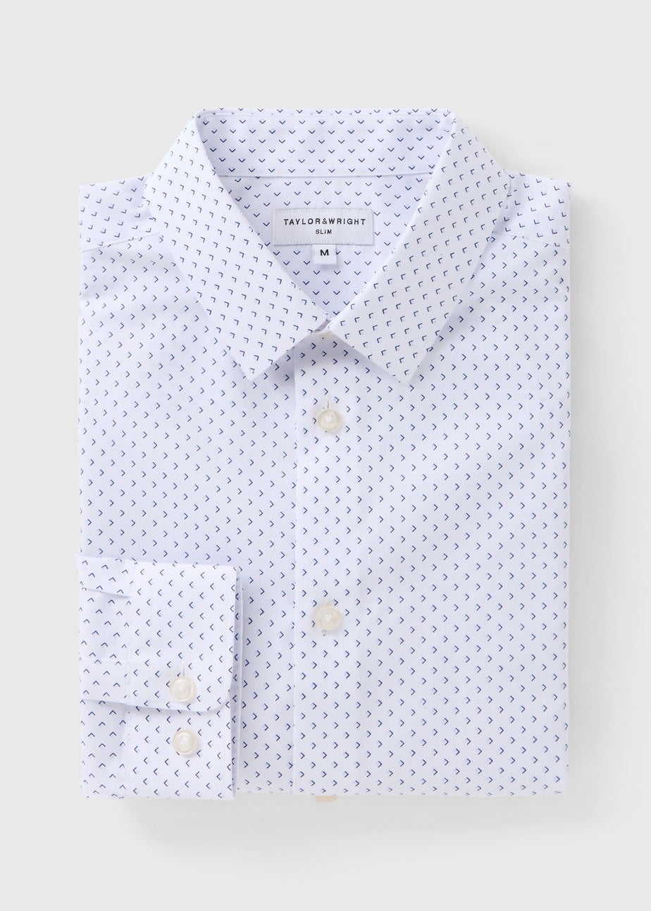 Taylor & Wright Slim Fit Navy Geo Print Shirt