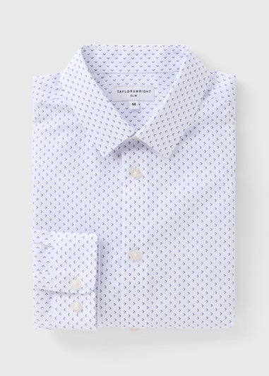 Taylor & Wright Slim Fit Navy Geo Print Shirt