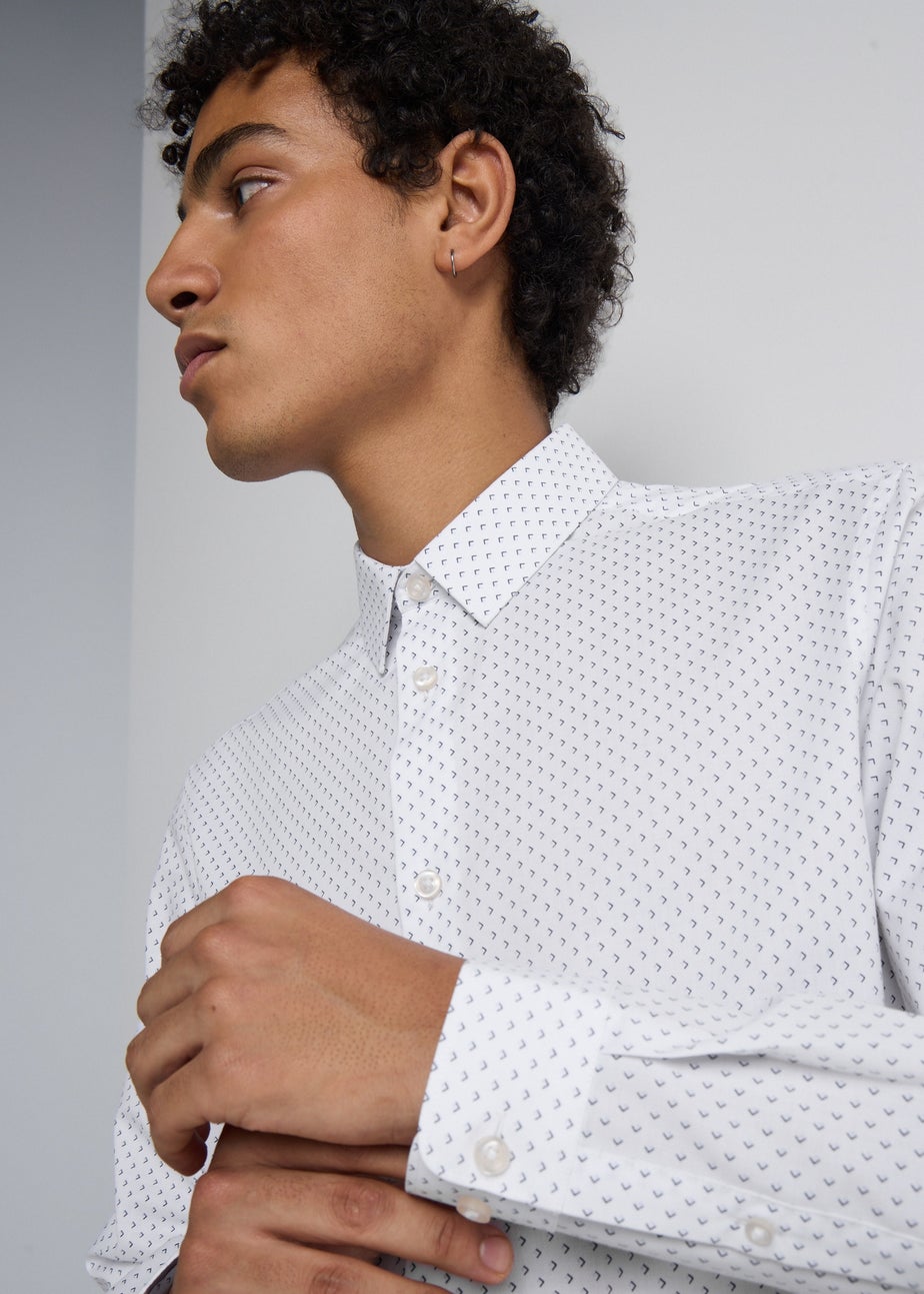 Taylor & Wright Slim Fit Navy Geo Print Shirt