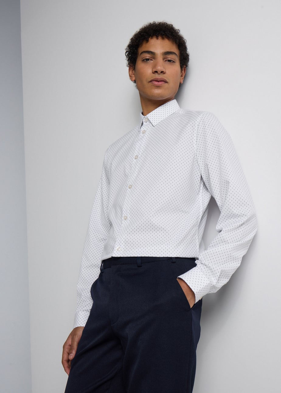 Taylor & Wright Slim Fit Navy Geo Print Shirt