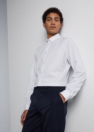 Taylor & Wright Slim Fit Navy Geo Print Shirt