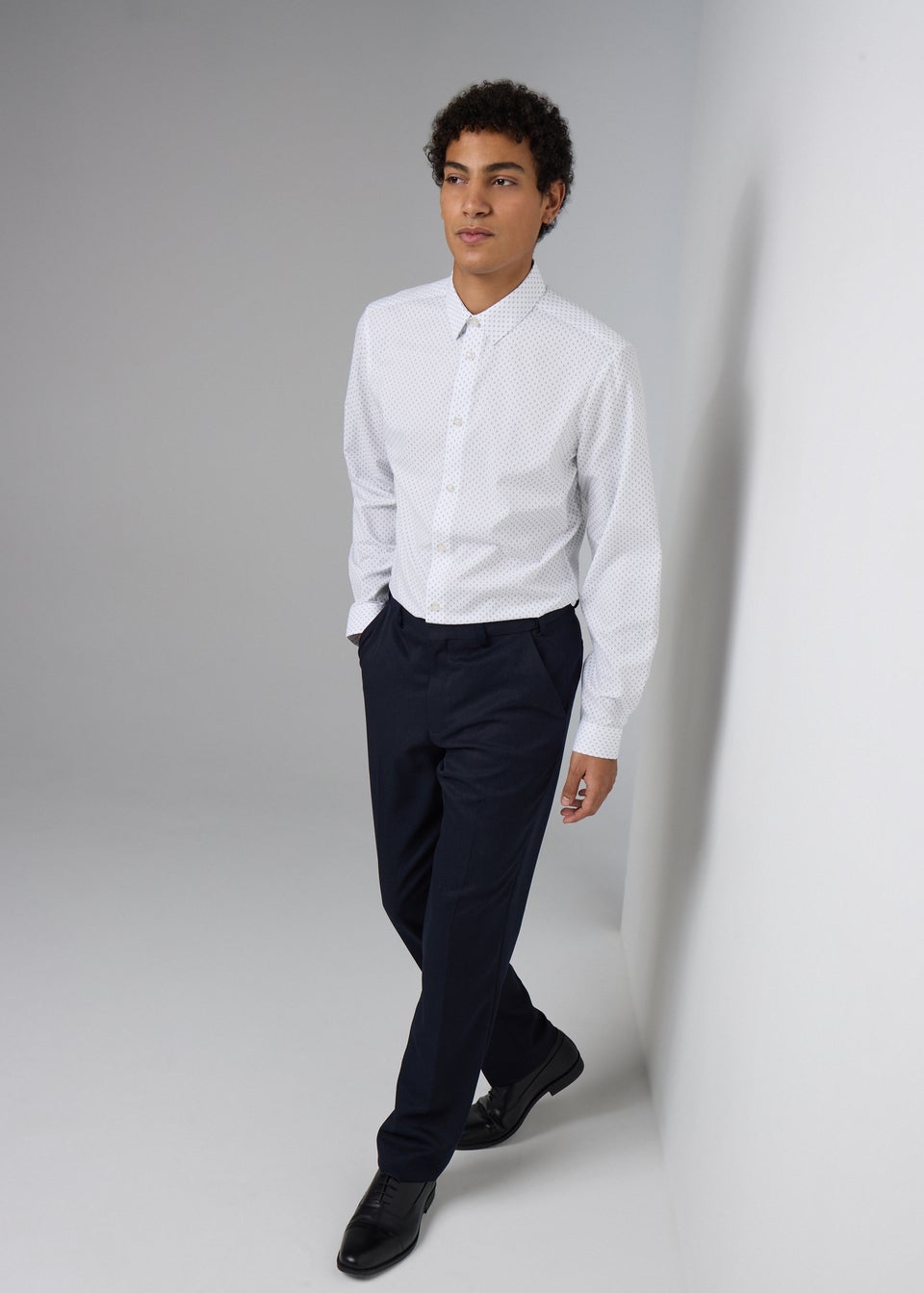 Taylor & Wright Slim Fit Navy Geo Print Shirt