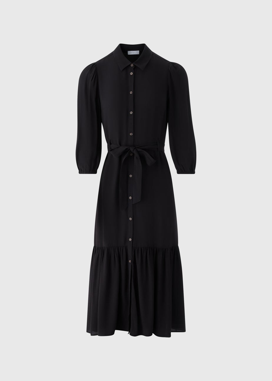 Black Midi Shirt Dress
