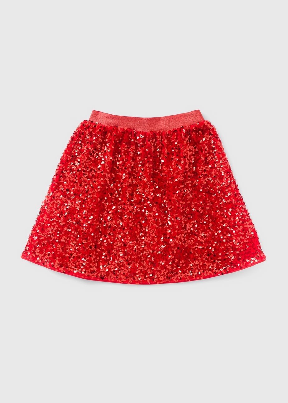 Girls Red Sequin Skirt (7-15yrs)
