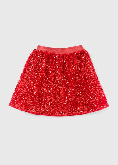 Girls Red Sequin Skirt (7-15yrs)