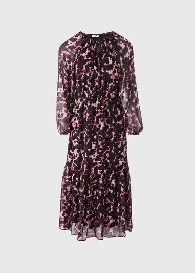 Pink Animal Print Midaxi Dress