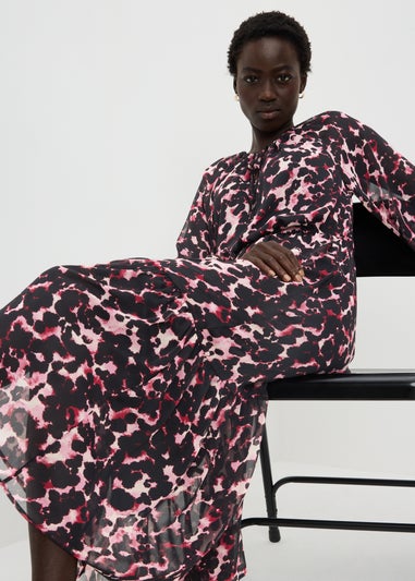 Pink Animal Print Midaxi Dress