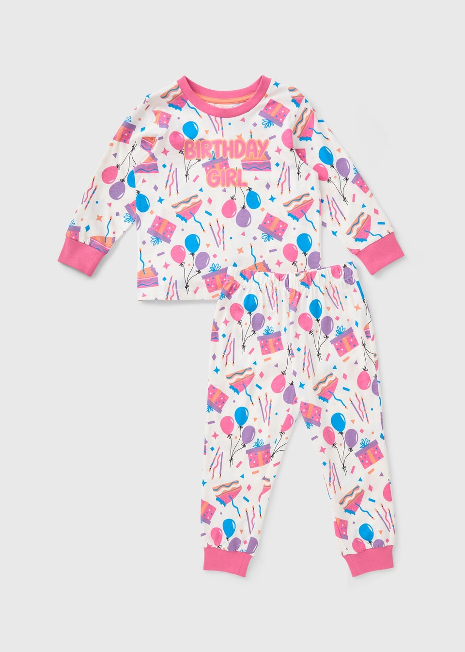 Girls Multicolour Birthday Girl Pyjama Set (1-7yrs)