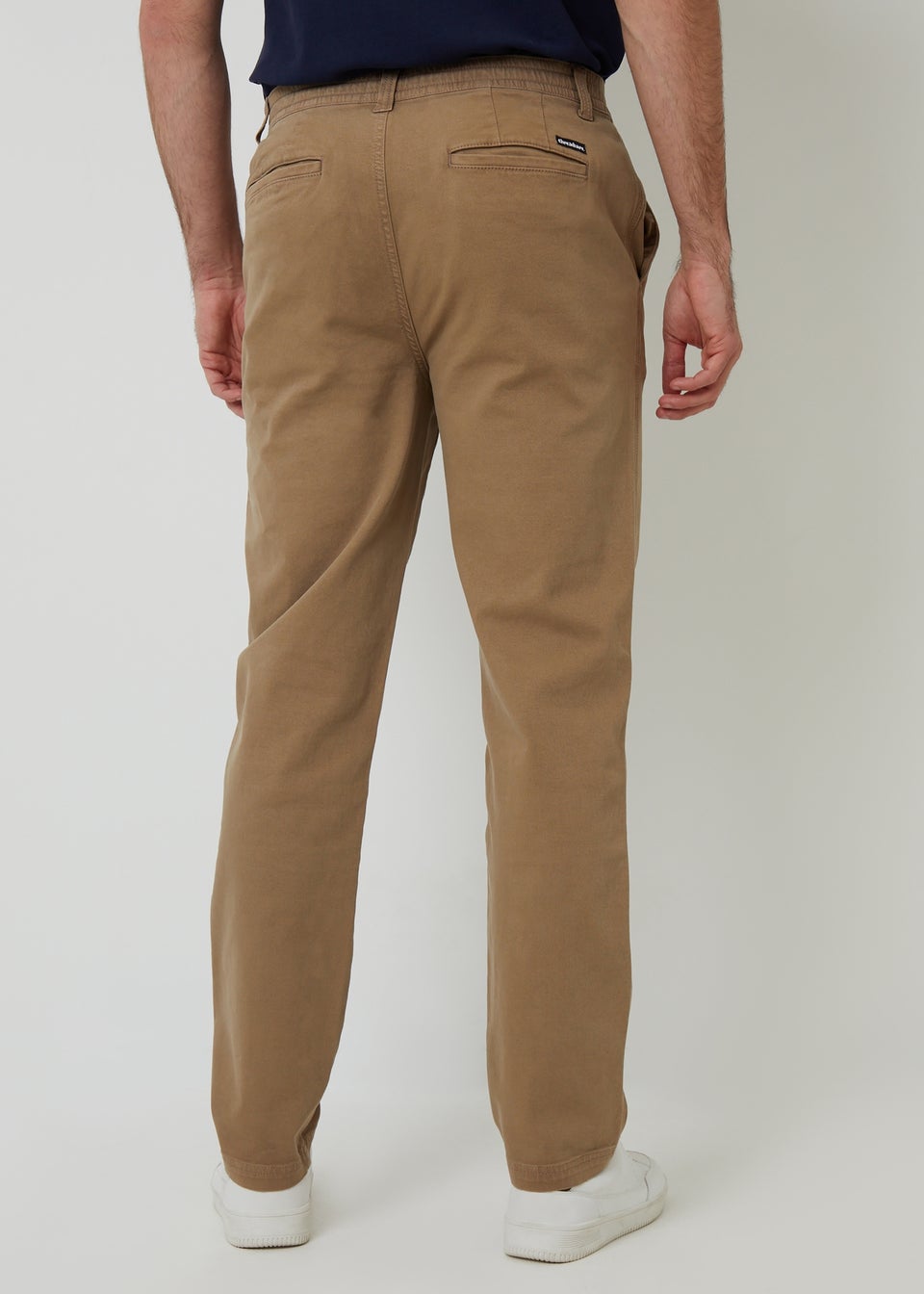 Threadbare Stone Cotton Elasticated Waist Chino Trousers