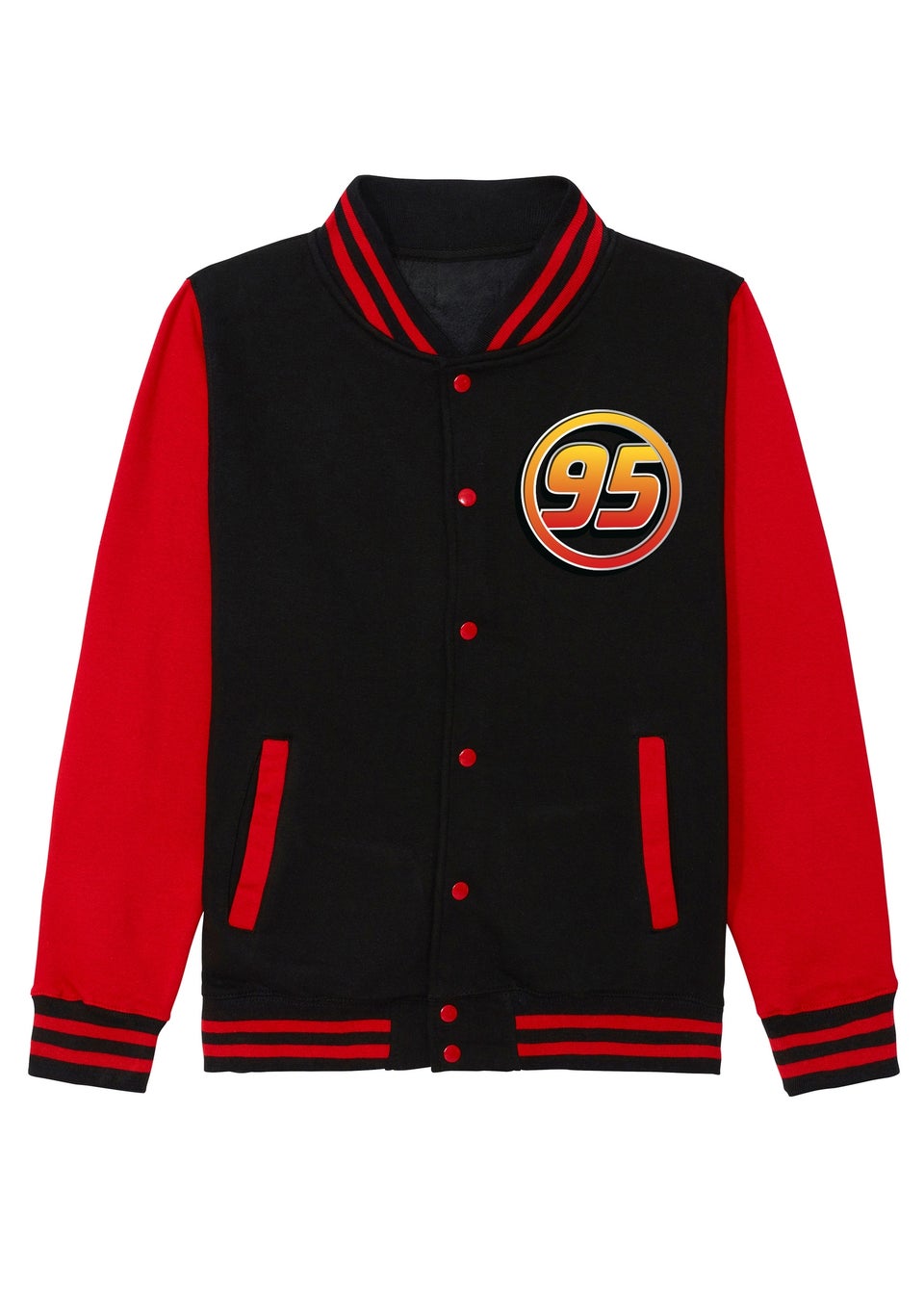 Disney Cars Lightning McQueen Kids Black/Red Varsity Jacket (3-13 Years)