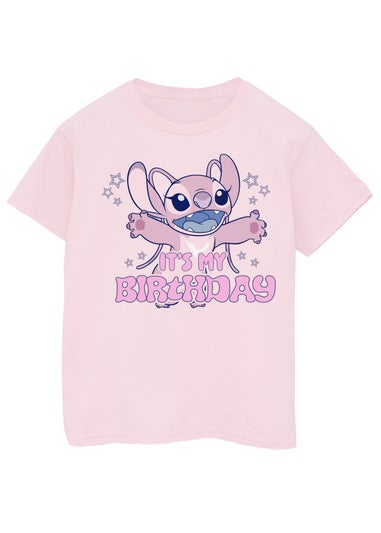Disney Lilo & Stitch Angel Birthday Girls Pink Graphic T-Shirt (3-13 Years)