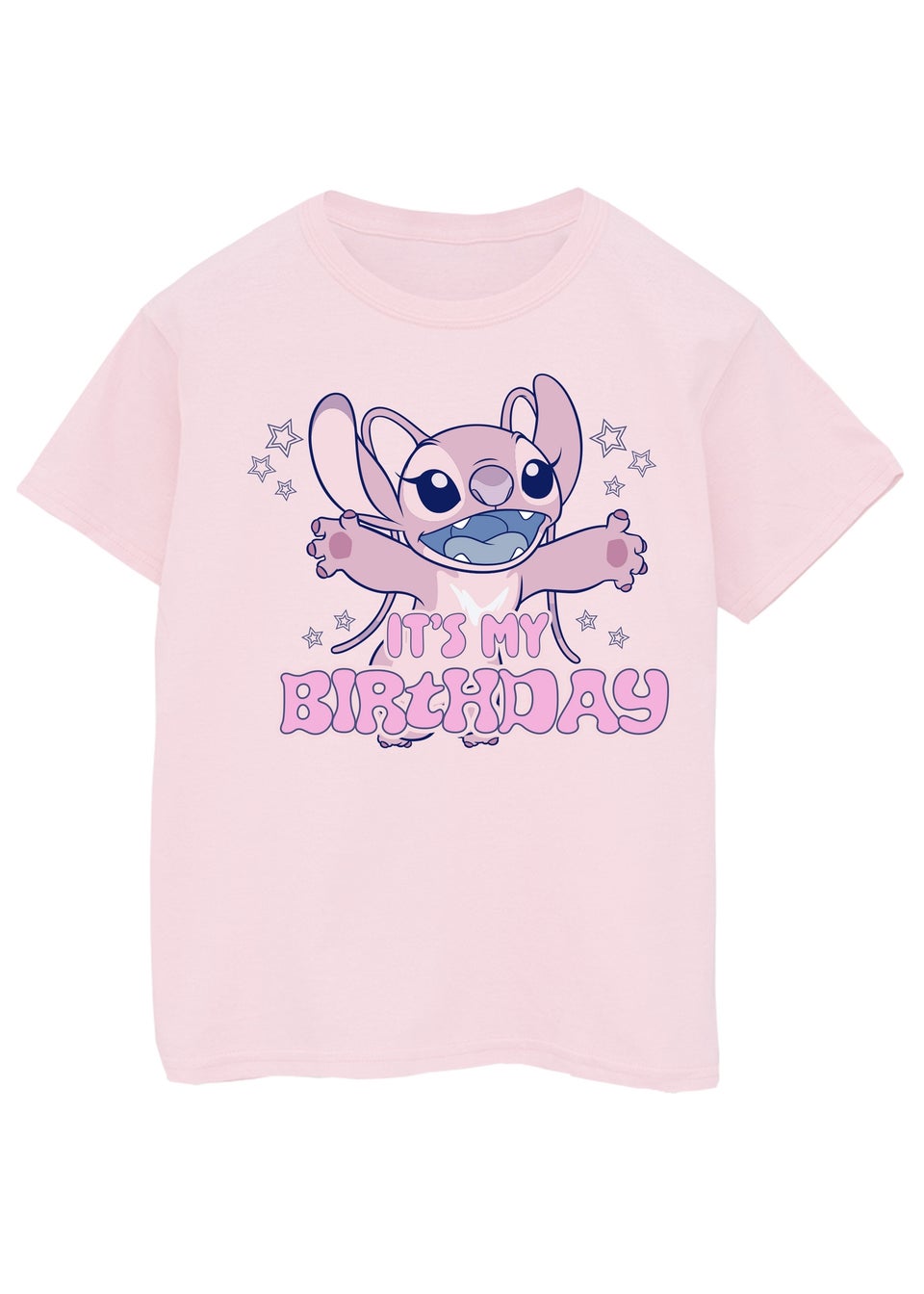 Disney Lilo & Stitch Angel Birthday Girls Pink Graphic T-Shirt (3-13 Years)