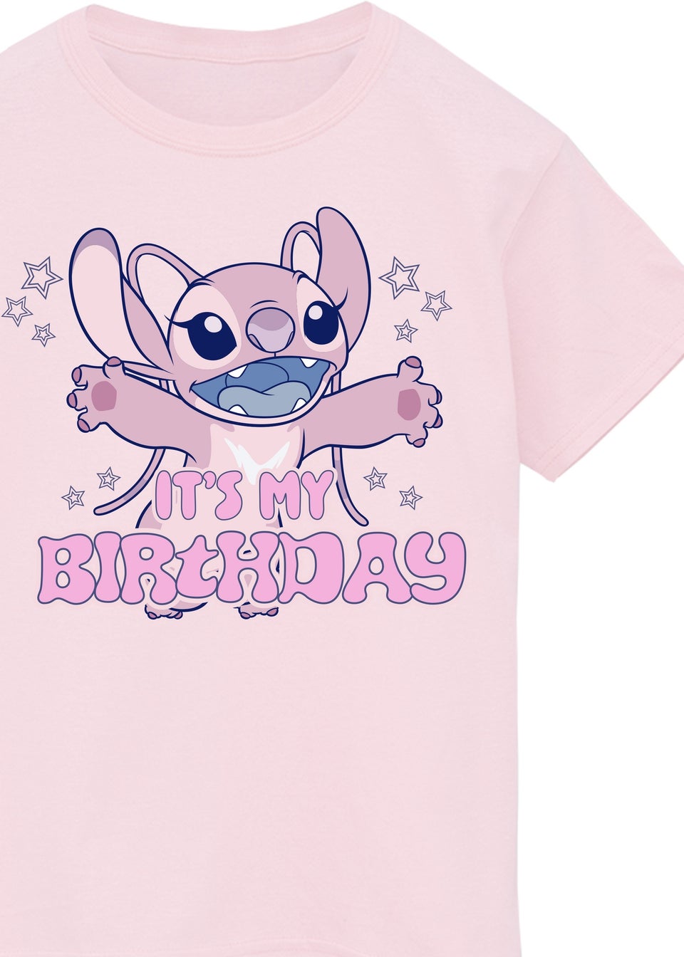 Disney Lilo & Stitch Angel Birthday Girls Pink Graphic T-Shirt (3-13 Years)