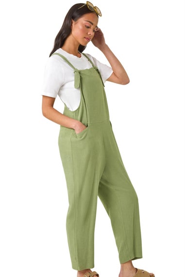 Roman Sage Petite Strap Woven Jumpsuit