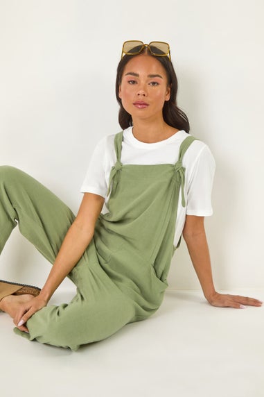 Roman Sage Petite Strap Woven Jumpsuit