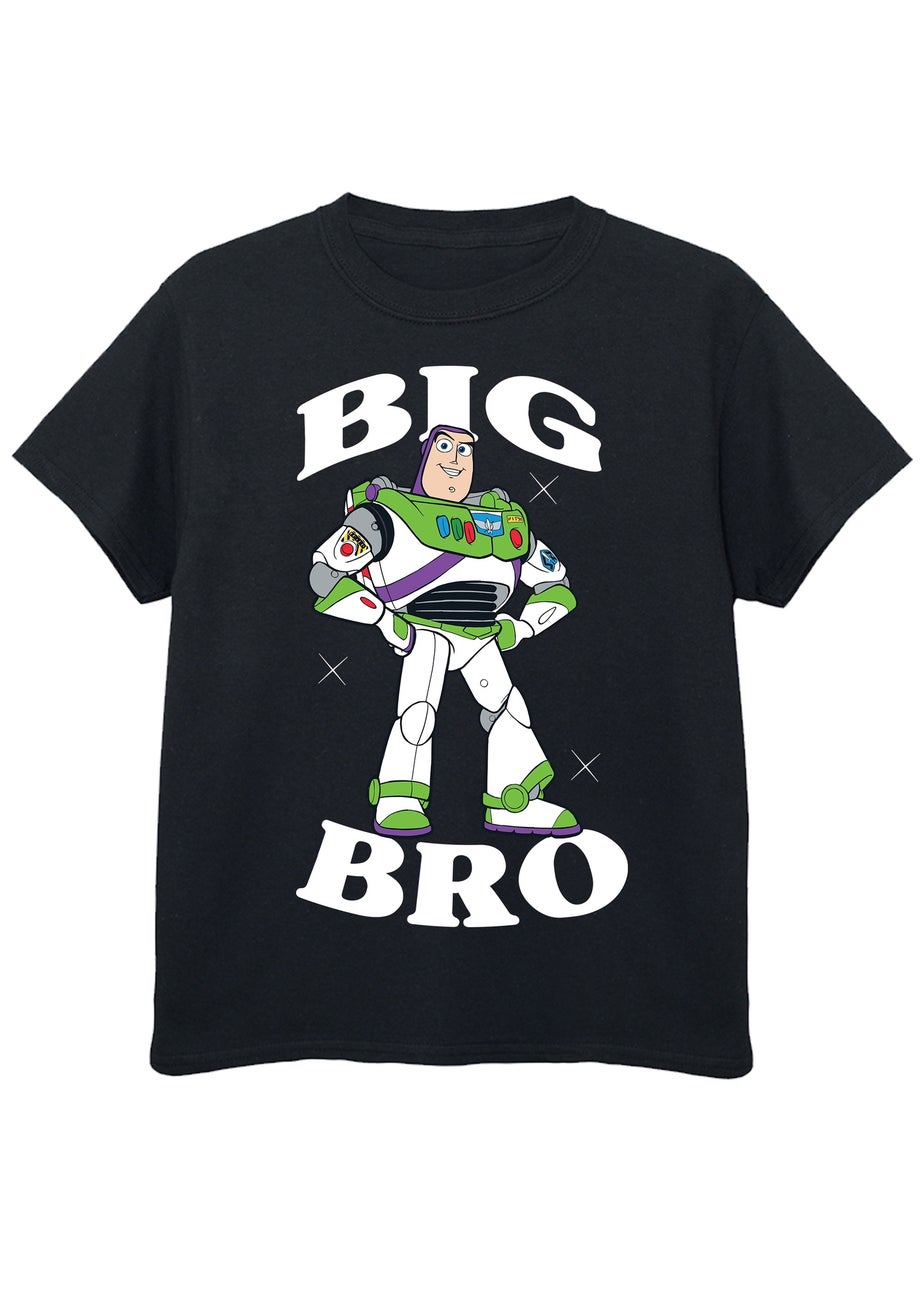 Disney Toy Story Buzz Lightyear Big Brother Boys Black Graphic T-Shirt (3-13 Years)