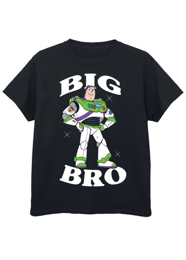 Disney Toy Story Buzz Lightyear Big Brother Boys Black Graphic T-Shirt (3-13 Years)