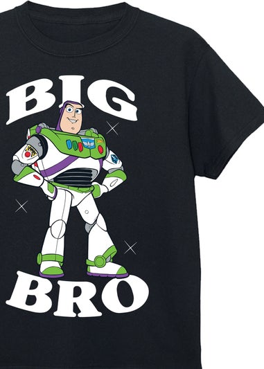 Disney Toy Story Buzz Lightyear Big Brother Boys Black Graphic T-Shirt (3-13 Years)