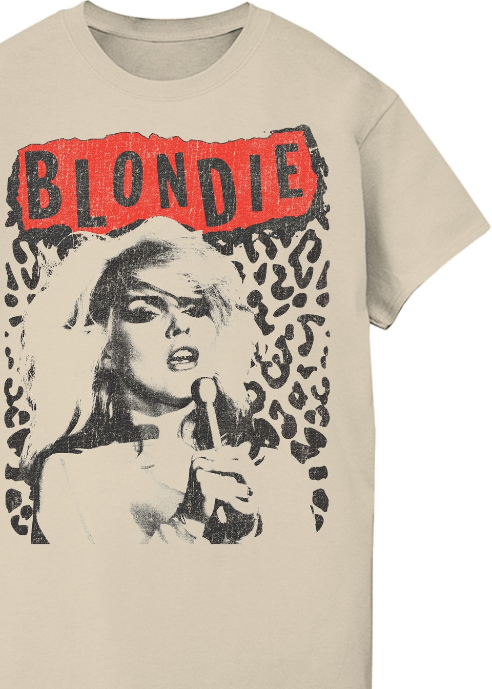 Blondie Leopard Sand Boyfriend Fit Music Graphic T-Shirt
