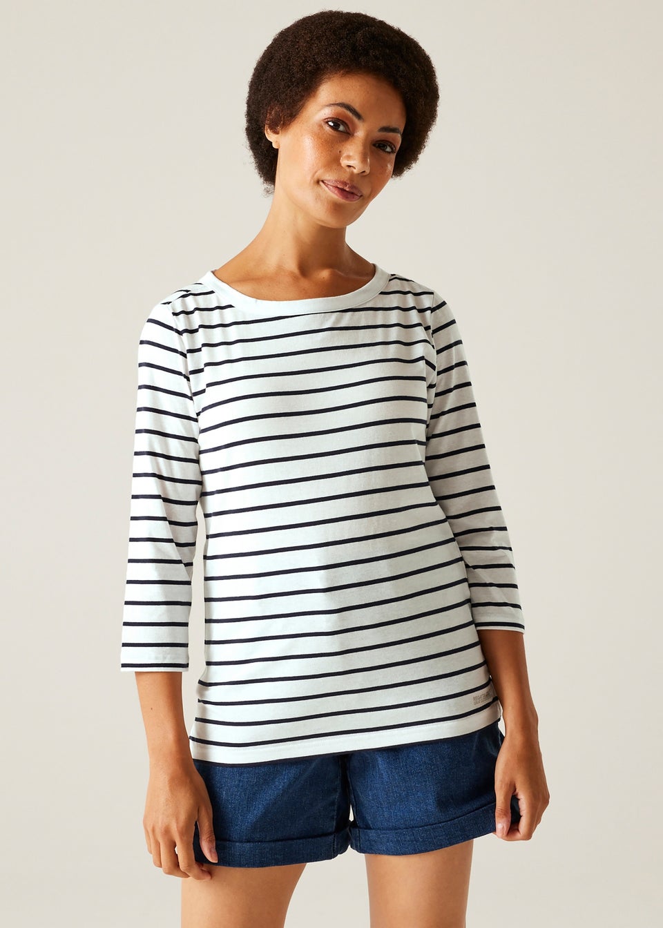 Regatta White/Navy Stripe Bayletta II Tee