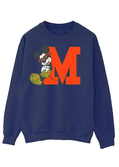 Disney Mickey Mouse Leopard Trousers Navy Graphic Sweatshirt