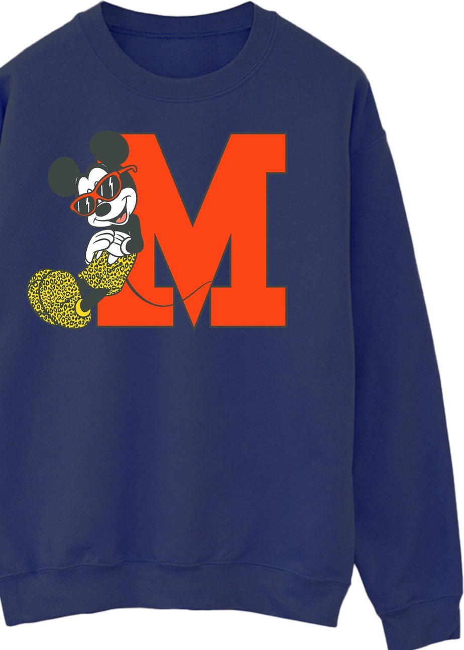 Disney Mickey Mouse Leopard Trousers Navy Graphic Sweatshirt