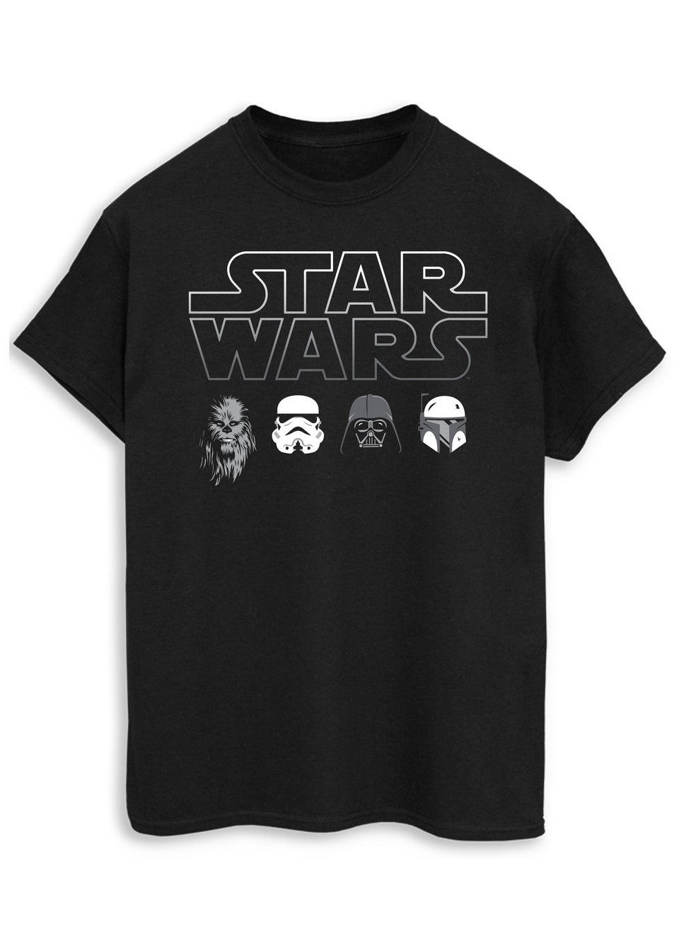 Star Wars Character Heads Black Graphic T-Shirt