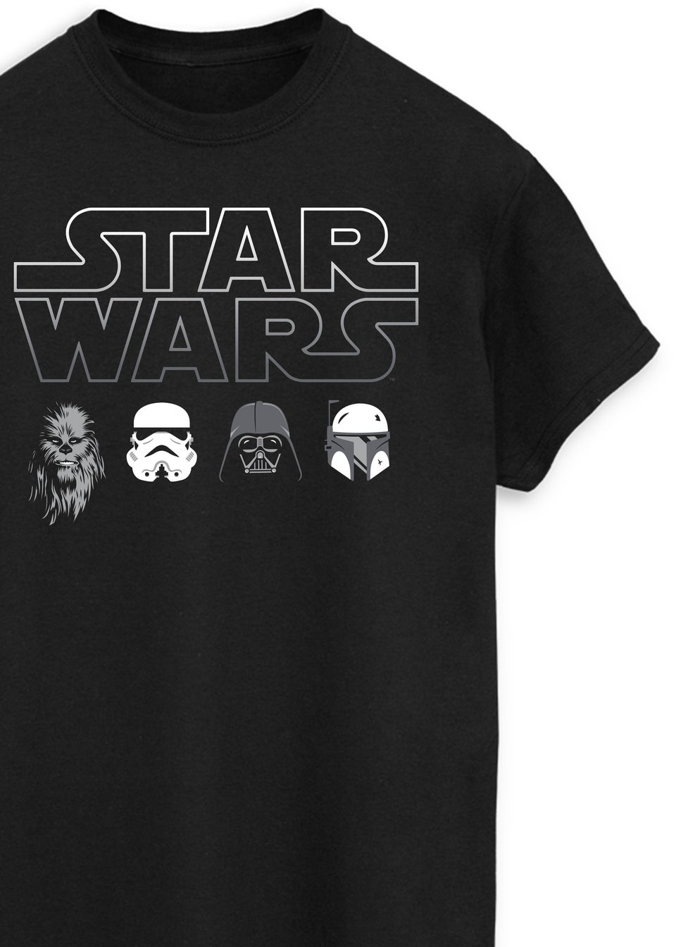 Star Wars Character Heads Black Graphic T-Shirt
