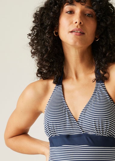 Regatta Navy Seeksucker Stripe Flavia II Swim Costume